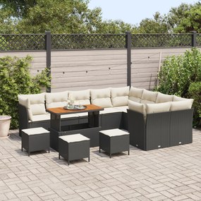 Conjunto de Sofá de Jardim de 13 Peças com Almofadas Rattan Sintético