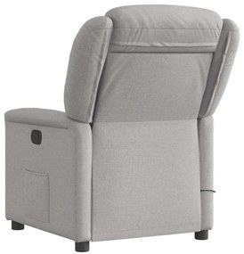 Poltrona massagens reclinável elétrica tecido cinzento-nublado