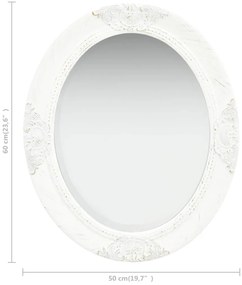 Espelho de parede estilo barroco 50x60 cm branco