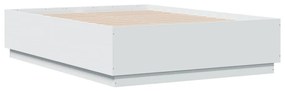 Estrutura cama c/ luzes LED 120x190 cm derivados madeira branco