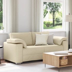 vidaXL Sofá Loveseat Creme 140 cm Tecido