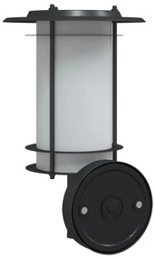 Candeeiro de parede para exterior aço inoxidável preto