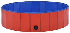 Piscina para cães dobrável 120x30 cm PVC vermelho