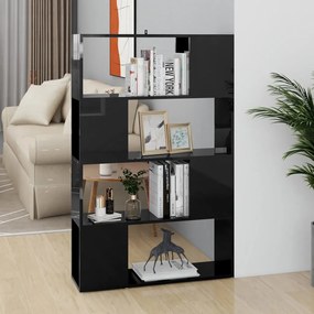 809141 vidaXL Estante/divisória 80x24x124,5 cm preto brilhante