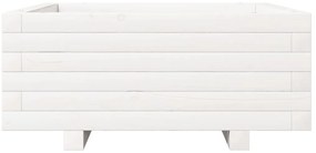 Vaso/floreira de jardim 60x60x26,5 cm pinho maciço branco