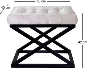 Pouffe Capraz – Preto e Branco – 50x42x40 cm