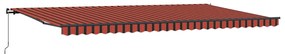 Toldo Retrátil laranja e castanho 600 × 300 cm Tecido e Metal