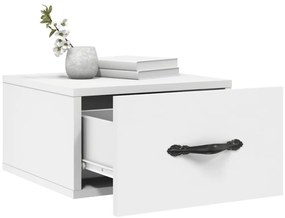 Mesas de cabeceira montagem na parede 2 pcs 35x35x20 cm branco