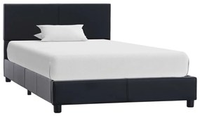 Estrutura de cama 90x200 cm couro artificial preto