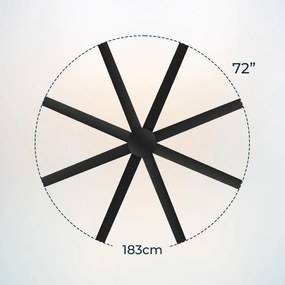 Ventoinha de teto EnergySilence Aero 7200 Pro  com motor DC de 48 W e 72", 6 velocidades, 8 pás, temporizador, controlo remoto, modo Inverno/Verão