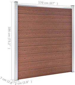 Painel de vedação para jardim 526x186 cm WPC castanho