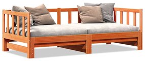 Cama de Dia Retrátil sem Colchão Castanho 2x(80x200) cm