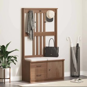 Árvore de Hall SANDNES 87x40x159,5 cm Madeira Maciça de Pinho
