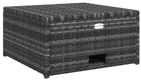 4 pcs conjunto lounge de jardim c/ almofadões vime PE cinzento