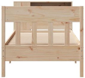 Cama com estante sem colchão 90x200 cm pinho maciço