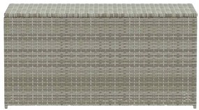 Caixa de arrumação para jardim 100x50x50 cm vime PE cinzento