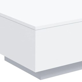 Mesa de centro com luzes LED 55x55x31 cm branco