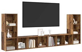 Gabinete para TV 4 pcs Madeira Antiga 37 x 35 x 107.5 cm