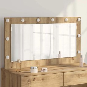 vidaXL Espelho de Vanity Carvalho Artesanal Madeira e vidro 100 x 55 cm