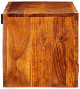 Armário de TV para parede 90x30x30 cm madeira acácia maciça