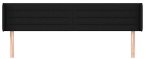 Cabeceira de cama c/ abas tecido 163x16x78/88 cm preto