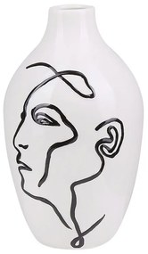 Vaso de cerâmica grés branca 23 cm HELIKE Beliani