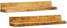 Prateleira de parede em madeira madeira maciça / 2 peças