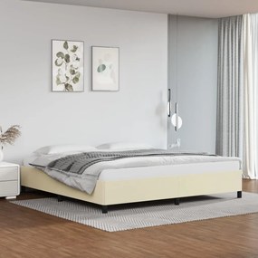 vidaXL Estrutura de cama 200x200 cm couro artificial cor creme