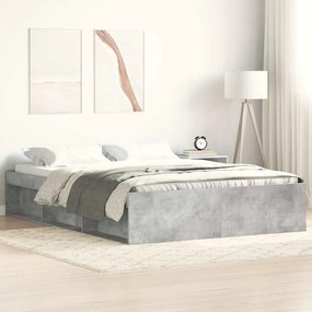 Estrutura de cama king 150x200 cm cinza cimento