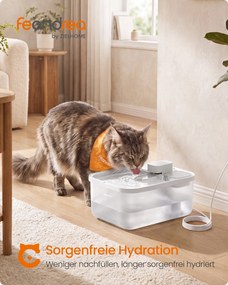 Beberouro para gatos 28,7 x 19,3 x 17,3 cm, 4,5 L, silencioso, com 12 filtros branco