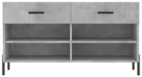Banco sapateira 102x35x55 cm derivados madeira cinzento cimento