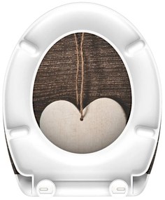 SCHÜTTE Assento sanita c/ fecho suave WOOD HEART duroplast estampado