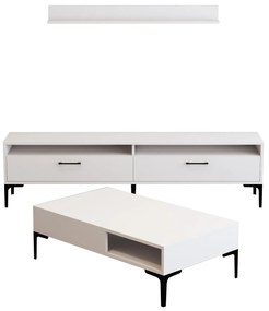Conjunto de Mobiliário de Sala de Estar Istanbul – Branco – Medidas Va