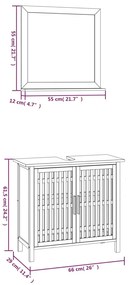 2 pcs conjunto de móveis p/ casa de banho nogueira maciça