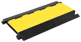vidaXL Rampa protetora de cabos c/ 5 canais borracha 90 cm