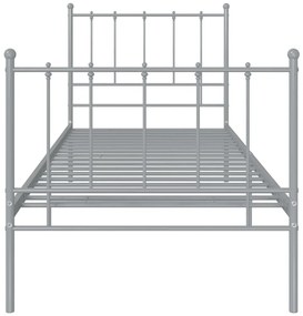 Estrutura de cama 100x200 cm metal cinzento