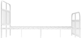 Estrutura de cama com cabeceira e pés 150x200 cm metal branco
