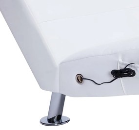 Chaise longue de massagem c/ almofada couro artificial branco