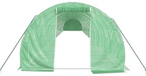 Estufa com estrutura de aço 66 m² 22x3x2 m verde