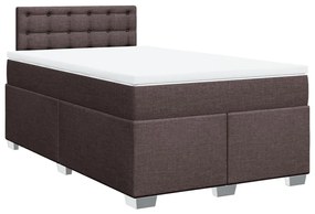 Cama boxspring com colchão 120x190 cm tecido castanho-escuro