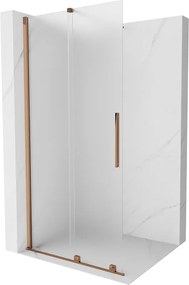 Mexen Velar parede de chuveiro deslizante Walk-in 120 x 200 cm, geada 8 mm, ouro rosa - 871-120-000-33-60