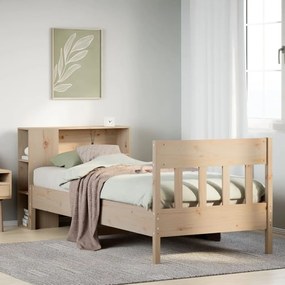 Cama com estante sem colchão 100x200 cm pinho maciço