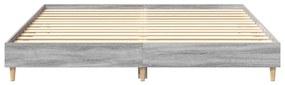 Estrutura de cama sem colchão 200x200 cm cinzento sonoma