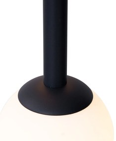 Candeeiro suspenso de design preto com vidro fosco 5 luzes - Vertical Design