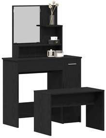 Conjunto de Toucador vidaXL Carvalho Preto Madeira Engenheirada