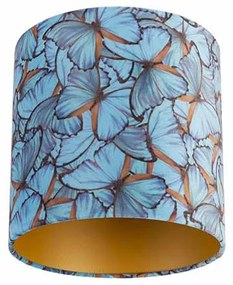 Abajur de veludo com design de borboleta 25/25/25 interior dourado