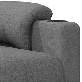 Poltrona de massagens elétrica tecido cinzento-claro