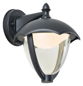 Candeeiro de Parede Inteligente para Exterior Preto com Vidro Transparente Incl. LED IP54 - Classica Clássico / Antigo
