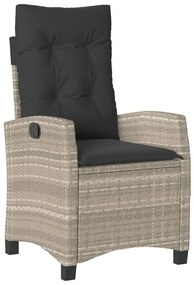 5 pcs conjunto de jantar p/ jardim c/ almofadões cinzento claro