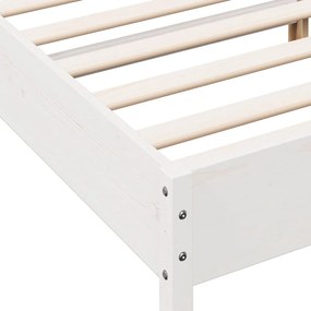 Estrutura de cama com cabeceira 120x200 cm pinho maciço branco